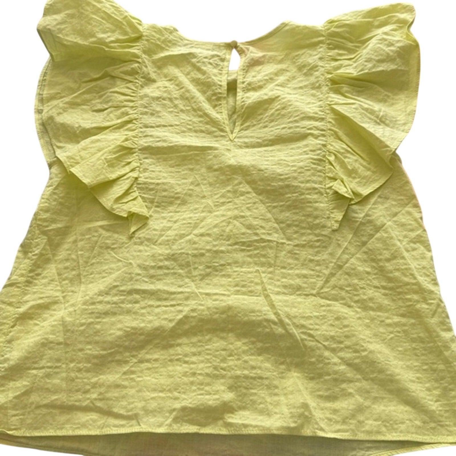 Target Lime Green Ruffle Sleeve Blouse Womens Small Flowy Summer Top